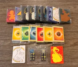 Pokemon TCG Card Sleeves Lot of 8, Dividers, Energy Cards, Dice/damage Counters - Image 1
