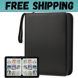 Trading Card Binder with Sleeves 9 Pocket Premium 720 Double Sided Pocket PU ... - Image 1