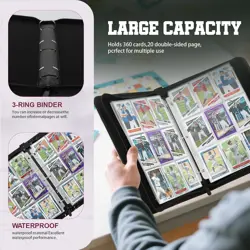 Trading Card Binder with Sleeves 9 Pocket Premium 720 Double Sided Pocket PU ... - Image 5