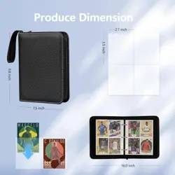 4 Pocket Trading Card Binder, Premium PU Card Collection Binder，400 Double Sided - Image 3