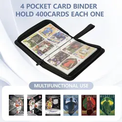 4 Pocket Trading Card Binder, Premium PU Card Collection Binder，400 Double Sided - Image 4