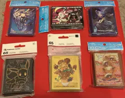 Pokemon Card sleeves Van Gogh Charizard Cynthia Acerola Sylveon Bidoof Eevee Lot - Image 1