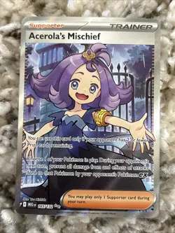 Pokemon Card Acerola's Mischief - 165/132 - ME01: Mega Evolution (MEG) - NM - Image 1