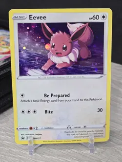 Pokemon Card Eevee SWSH127 Sword Shield Black Star Promo 2021 Holo Galaxy Swirl - Image 4