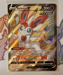 Pokemon Sylveon v TCG Evolving Skies Holo Ultra Rare Card 183/203 - Image 1