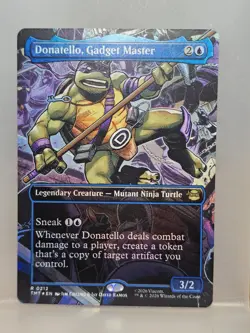 Donatello, Gadget Master - TMNT Borderless Foil Rare #0212 NM MTG - Image 1