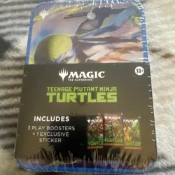 Magic The Gathering Teenage Mutant Ninja Turtles Tin 3 Boosters Leonardo SEALED - Image 1