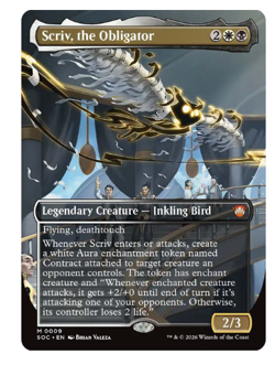 Scriv, the Obligator - Borderless Commander: Secrets of Strixhaven MTG - Image 1