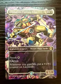 Leonardo, Cutting Edge - 0211 Foil - Borderless MTG TMNT - Image 1