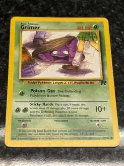 Grimer 57/82 Team Rocket Regular Common LP+/NM- Vintage Pokemon Card 2000 - Image 2