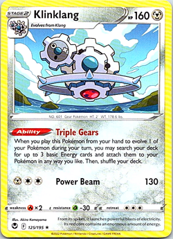 Klinklang 125/195 Pokemon Silver Tempest Regular Light Play - Image 1