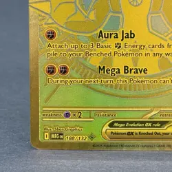 Pokemon ME01: Mega Evolution Mega Lucario ex 188/132 Gold Mega Hyper Rare NM - Image 5