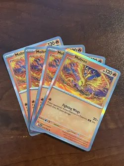 x4 PLAYSET Moltres 014/094 (Holo) - ME02 Phantasmal Flames PFL - Pokemon - NM/M - Image 1