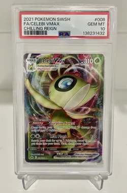 Pokemon Celebi VMAX 2021 Chilling Reign 008/198 PSA 10 - Image 1