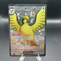 Pidgeot ex 221/091 Double Rare Shiny Paldean Fates Full Art Pokemon TCG 2024 NM - Image 1
