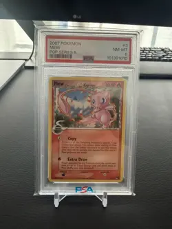 RARE POP 54 Non Holo 2007 Pokemon POP Series 5 Mew #3 Graded PSA 8 - Image 3