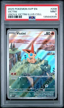 2025 POKEMON SVP PROMO UNOVA VICTINI ILLUSTRATION COLLECTION #208 VICTINI PSA 9 - Image 1