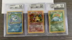 1999 Pokemon Base Set Unlimited "Big Three" Charizard, Blastoise Venusaur BGS - Image 1