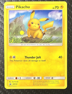 2019 Pokemon Pikachu SM183 Black Star Promo Holo NM - Image 1
