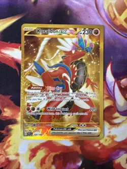Koraidon ex 254/198 Scarlet & Violet Base Set Gold Art Rare Pokemon TCG NM - Image 1