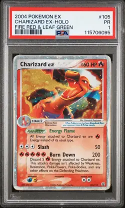 2004 POKEMON EX CHARIZARD EX HOLO FIRE RED &LEAF GREEN #105 PR PSA 1 - Image 1