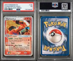 2004 POKEMON EX CHARIZARD EX HOLO FIRE RED &LEAF GREEN #105 PR PSA 1 - Image 3