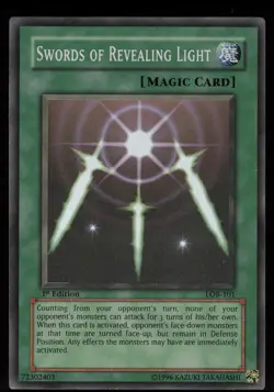 Swords of Revealing Light LOB-101 Super Rare 1st Edition GLOSSY Yu-Gi-Oh - Image 1