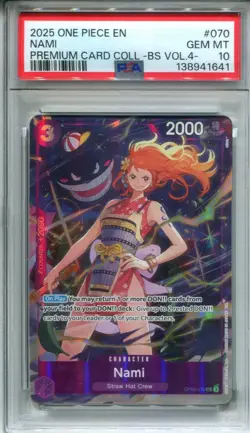 2025 ONE PIECE PREMIUM COLLECTION BEST SELECTION VOL.4 #070 NAMI PSA 10 - Image 1