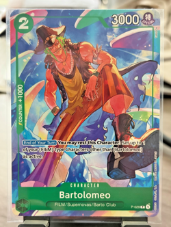 One Piece PRB-01 The Best - Bartolomeo P-029 ENG Alt Art AA Green - Image 1