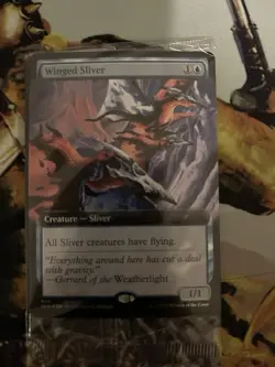1x Winged Sliver MTG Secret Lair Drop Extended Art Rare Foil NM Sealed - Image 1