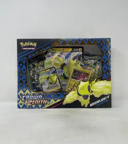 Pokemon TCG Sword & Shield Crown Zenith Regieleki V Collection Sealed Box - Image 1