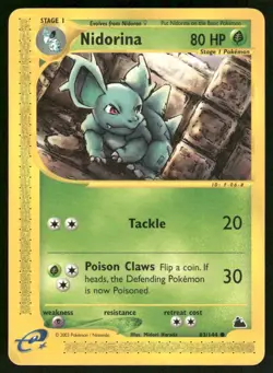 Pokemon Cards Nidorina 83/144 Skyridge Common NM - Image 1