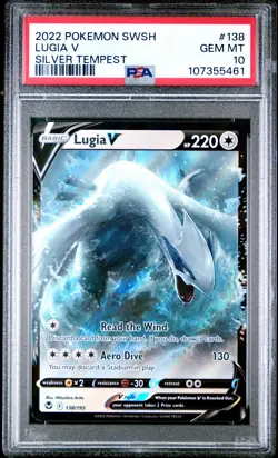 2022 POKEMON SWORD & SHIELD SILVER TEMPEST #138 LUGIA V PSA 10 - Image 1