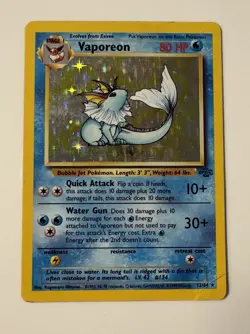 Vaporeon 12/64 Jungle Unlimited Holo Rare 1999 Pokemon TCG Card MP - Image 1