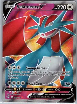 Salamence V (Full Art) 185/189 SWSH03: Darkness Ablaze - Pokemon Card - NM - Image 1
