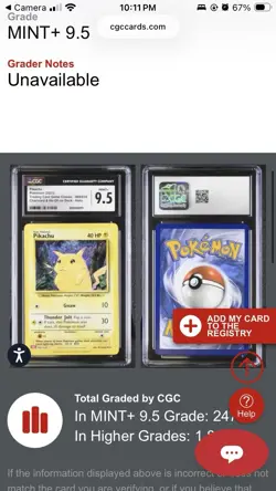 CGC 9.5 Mint+ Pikachu CLC 008/034 TCG Classic Collection Holo Pokemon Card - Image 4