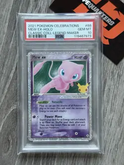 2021 Pokemon Mew EX Holo Celebrations Classic Collection 88/92 PSA 10 - Image 1