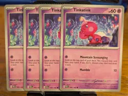 Pokemon TCG Paradox Rift Tinkatink 082/182 x4 Playset - Image 1