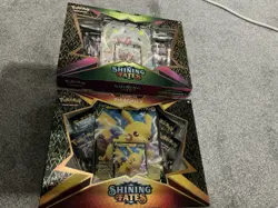 Pokemon Shining Fates Pikachu & Shiny Eldegoss V Boxes - Image 1