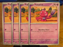 Pokemon TCG Paradox Rift Tinkatink 083/182 x4 Playset - Image 1