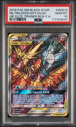 Pokemon Moltres Zapdos Articuno GX Hidden Fates Black Star Promo SM210 PSA 10 - Image 1
