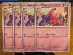 Pokemon TCG Paradox Rift Tinkatuff 084/182 x4 Playset - Image 1