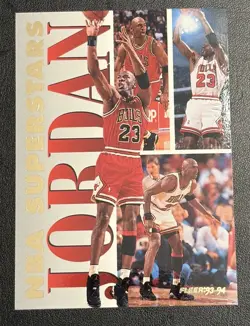 Michael Jordan 1993-94 Fleer NBA Superstars #7 Insert HOF - Image 1