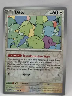 Pokemon TCG Ditto Scarlet & Violet-151 132/165 Reverse Holo Holo Rare - Image 1