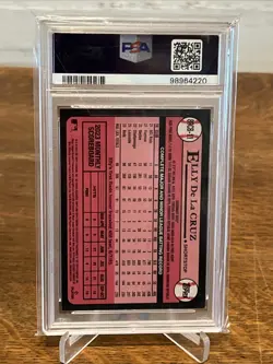 2024 TOPPS CHROME 1989 TOPPS BASEBALL #11 ELLY DE LA CRUZ ROOKIE RC PSA 10 - Image 2