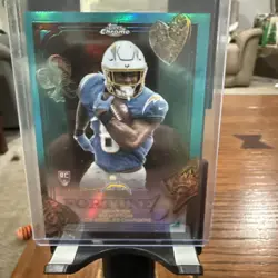 2025 Topps Chrome Football Fortune 15 Omarion Hampton Rookie Aqua /199 - Image 1