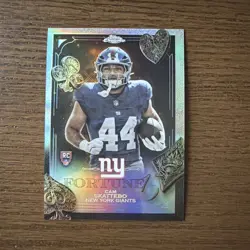 2025 Topps Chrome Football Cam Skattebo RC Fortune 15 Refractor New York Giants - Image 1