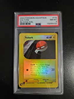 Voltorb 115/147 Aquapolis Reverse Holo Common PSA 8 - Image 1