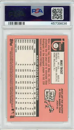 Mike Trout 2018 Topps Heritage Card #275 PSA 10 GEM MT Los Angeles Angels MVP - Image 2