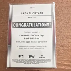 2023 Topps Series 1 Shohei Ohtani Team Logo Patch Relic TLP-SO Angels MLB - Image 2